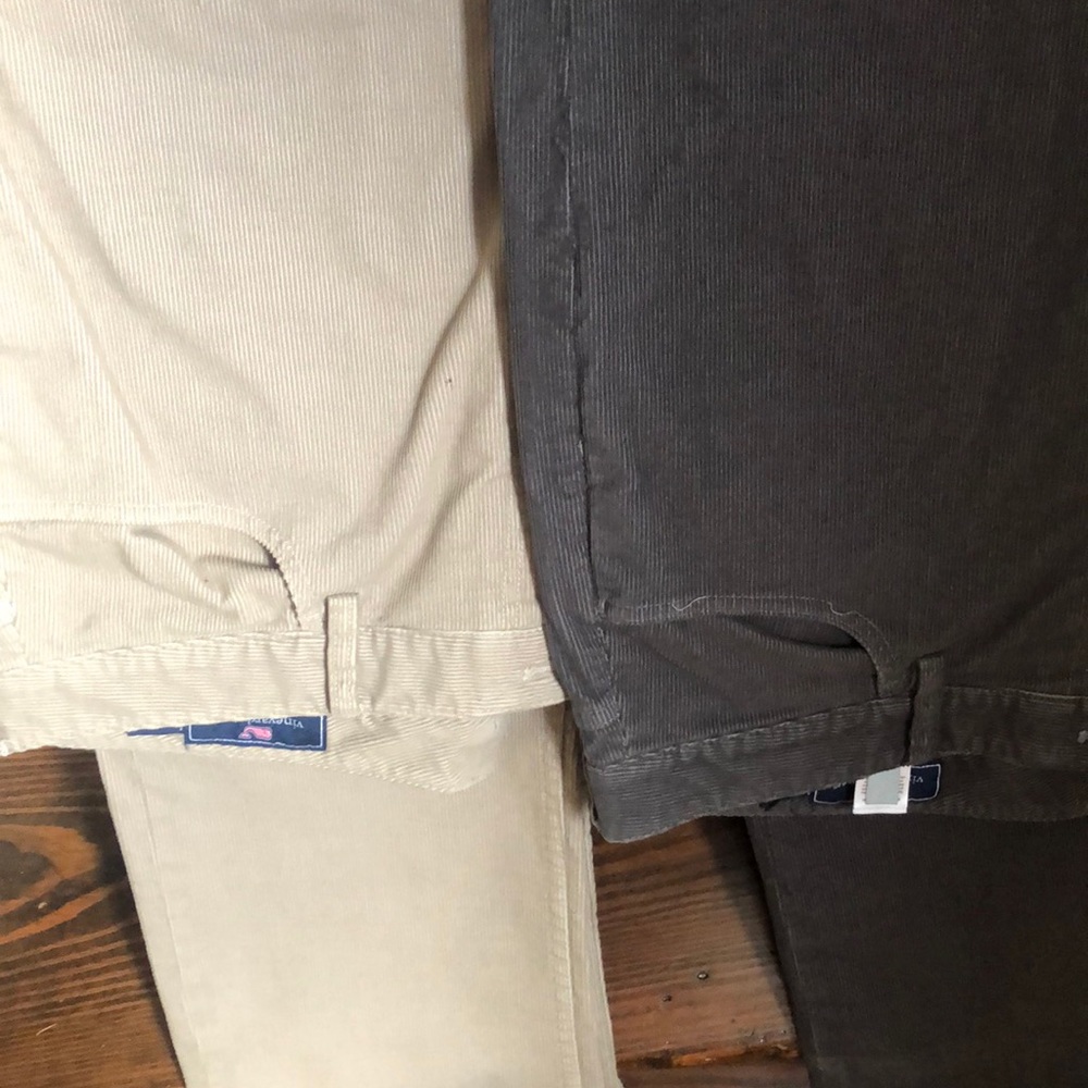 Corduroy jeans 2 colors gray and tan .